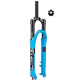 HTDRE 26 27,5 29 In Air Mountainbike-Federgabel Dämpfung 1 1/8 Gerades Rohr Fahrrad-Vorderradgabeln Passend für Mountainbike Touring Folding XC E-Bikes 120 mm Federweg QR 9 MM