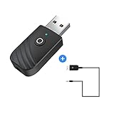 newhashiqi Bluetooth 5.0 Audio Empfänger Transmitter 3 in 1 USB Wireless Adapter für TV Auto Computer Zubehör, ABS, Metall