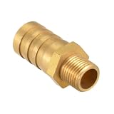 YOKIVE Schlauchverschraubung mit Widerhaken, Anschlussadapter für Luftschlauch mit Widerhaken aus Messing (Gold, 12 mm Widerhaken x G1/8 Außengewinde)