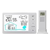 Giwnhvx Innen- und Außenthermometer Hygrometer Kabellose Wetterstation Heim-Wettervorhersageuhr W