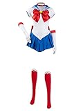 Cosplaypark Anime Usagi Tsukino Cosplay Anzug Kostüm für Cos-Party-Halloween-Karneval mit Kopfschmuck