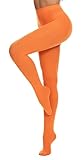 CozyWow Blickdicht Damen Strumpfhose Elastisch Semi Stützstrumpfhose in 25 Farben (Orange, L-XL)