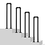 TTOUK Handläufe für Außentreppen, Moderne Innentreppen, 1-stufiges schwarzes Schmiedeeisen-Übergangsgeländer, für Balkone, Terrasse, Garten, Korridor, Unterstützung (Size : 35cm(1.1ft)) (35cm(1.1ft))