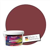 WALLCOVER Colors Wandfarbe Rot 5 L für Innen dunkel Innenfarbe Matt | Profi Innenwandfarbe Napoli 4F in Premium Qualität | weitere Größen erhältlich