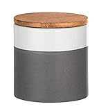 WENKO Aufbewahrungsdose Malta 0,45 l hochwertige Keramik, Vorratsdosen, Frischhaltedose mit Bambusdeckel und Silikonring luftdicht & aromafrisch, 0.45 l