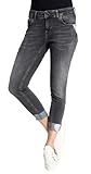 Zhrill Damen Mom Jeans Tapered Cropped 5 Pocket Vintage Slim Fit Nova D520330 in Black Schwarz, Größe:W29 / L32, Farbe:W9434 - Black