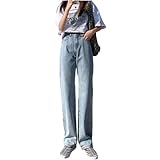 Xenwang Frühlings- und Herbst-Jeans mit doppelter Naht, hoch taillierte, schmale Hose mit geradem Bein, modisch und bequem S