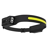 Stirnlampe wiederaufladbar, 2er-Pack, superhelle Stirnlampe mit Bewegungssensor, 230°-Weitwinkel-Scheinwerfer, 5 Beleuchtungsmodi, wasserdichte Stirnband-LED-Stirnlampe, Taschenlampe für Wandern, L