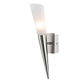 Nino Leuchten Wandlampe Lampenschirm Glas Wohnzimmer Wandfackel Wandlampe silber, Metall Glas, 1x LED G9 warmweiß, H 35 cm