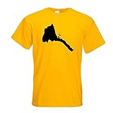 Kiwistar - Eritrea Umriss Kontur T-Shirt in 15 Herren Funshirt Bedruckt Design Sprüche Spruch Motive Oberteil Baumwolle Print Größe S M L XL XXL