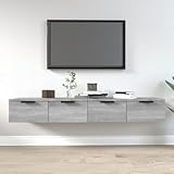 NQJIBUE Regal Hängeschränke 2 Stück Grau Sonoma 68x30x20cm Holzwerkstoff Möb