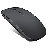Bluetooth Maus, Wiederaufladbare Leichte Kabellose Maus Kompatibel mit MacBook Pro/Air/Android/iOS Tablet/Laptop/PC/Mac/Computer, Schwarz