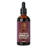 Bourbon Vanille Extrakt 100ml - Dunkle Glasflasche mit Tropfspender - Vanilleextrakt Flüssig zum Backen & Verfeinern - Vegan - Vanille in Pipetten-Flasche für Konditorei- und Backprodukten