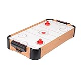 LTINN YXGS Mini-Arcade-Air-Hockey-Tischspaß-Brettspiel, geeignet für Kinder, Jugendliche und Erwachsene, Batterie und wiederaufladbar, Zwei (27,1 Zoll), braun YXGS