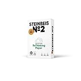 Steinbeis No. 2 ReThinkingPaper Kopier-Papier – DIN A4 Recycling-Papier 80 g/m², Drucker-Papier ISO 80 / CIE 85, Weiß, 5 x 500 Blatt, C1501666080A