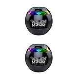 Ailan 2 Satz von Bluetooth kompatibler Lautsprecher Ball Stereo Sound Radio LED Licht Wecker Zuhause mit Mic Play Zubehör Typ 1