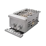 Mayer Barbecue ZUNDA Gasgrill Doppel-Seitenbrenner Edelstahl, Einbaumodul für Outdoorküchen, 2 Brenner, mit Deckel, zum Kochen, Braten & W