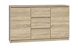 CDF Moderne Kommode 2D3S (2 Türen, 3 Schubladen) | Farbe: Eiche Sonoma | Aktenschrank, für kleine Gegenstände | Ideal für Wohnzimmer, Schlafzimmer, Kinderzimmer, Jugendzimmer und Büro | Einlegebö