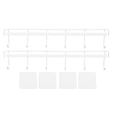 Grcfumo 2 Stück Wandgarderobe, Wandgarderobe aus Edelstahl mit 6 Haken, stabiler Kleiderbügel für Hut, Handtuch, Geldbörse, Bademäntel, Kleidung (6 Hooks 2 White)