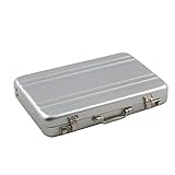 Stilvoller Mini-Koffer-geformter Visitenkarteninhaber Aluminium-Namenskartenhalter tragbarer kreativer Entwurf Kreditkartenfall Silber