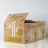 oecolife Toilettenpapier Box BAMBUS, 3-lagig, 54 Rollen á 250 Blatt, Großpackung, superweich, plastikfrei verpackt, vegan, nachhaltiges Klopapier
