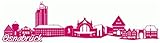 Samunshi® Osnabrück Skyline Aufkleber Sticker Autoaufkleber City Gedruckt (100x26cm pink)