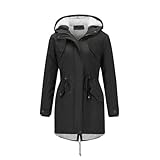 YYNUDA Wintermantel Damen Warm Gefüttert Winter Parka Mittellang Winterjacke Winterparka mit Fellkapuze Dicke Coat Große Größen #337 Schwarz XL