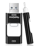 Sunany USB-Stick mit mehreren Anschlüssen für Handy, Pad, Android, Tablet, PC und Typ-C (USB-C) – USB 3.0 High Speed externes Speicher-Daumenlaufwerk, 128 GB (tiefschwarz)
