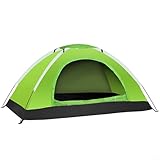 Zeroupshop Tragbares Campingzelt, leichtes und Campingzelt, Fiberglas-Stangen, Outdoor-Zelt, 2-Personen-Campingzelt, für Wandern, Hinterhof (1 Person, grün)