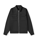LQX Tasche Shirt Herren Winter Plus Samtverdickung Outdoor Hemd Herren Komfortabel Warm Langarm Jacke Herren Basic Einfarbig Casual All-Match Revers Shirt Herren E-Black2 3XL