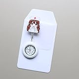 LLRR Krankenschwester FOB Uhr,Leuchtende einziehbare Silikonuhr, elektronisches Schülerprüfungsformular-991 weiß,Taschenuhr/Krankenschwesteruhr