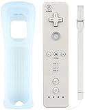 Controllers für Wii, Wii-Controller mit Silikonhülle, Handgelenkriemen - Kompatibel für Nintendo Wii and Wii U(Weiß)