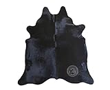Teppich aus Kuhfell, Farbe: Schwarz Dunkler Ton, Größe circa 190 x 160 cm, Premium - Qualität von Pieles del Sol aus Spanien