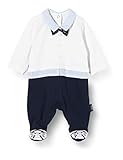 Chicco Baby-Jungen Tutina Bimbo Elegante Con Apertura Sul Patello Playsuit, Weiß (Bianco Blu 038), 50 (Herstellergröße: 056)