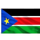 Fenglfly Flagge von Südsudan Flagge Afrika Flaggen 3ftx5ft mit zwei Metallösen und doppelt genäht oder mit Tunnel und doppelt genäht.