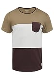 Blend Nemo Herren T-Shirt Kurzarm Shirt Streifenshirt Mit Streifen Und Rundhalsausschnitt, Größe:L, Farbe:Coffee Bean Brown (71507)
