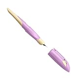 Ergonomischer Schulfüller für Linkshänder mit Anfänger-Feder A - STABILO EASYbirdy Pastel Edition in soft pink/apricot - Einzelstift - inklusive Patrone - Schreibfarbe blau (löschbar)