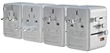 revolt Reisesteckdose: 4er-Set Universal-Reiseadapter, GaN, 4X USB-C, USB-A, PD 65 W (Reiseadapter weltweit USB C, China Reiseadapter)