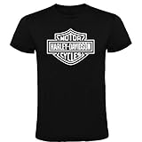 Schwarz Harley Davidson Logo T-Shirt Herren 100% Baumwolle Größen S M L XL XXL Kurzarm, Schwarz, L