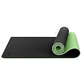 Yogamatte rutschfest mit Tragegurt 183x65x0,6cm - Yoga Matte 6mm dick aus TPE - Sportmatte Fitnessmatte Gymnastikmatte, schwarz/grün