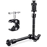 Sinvitron 11 Zoll Magic Arm + große Super Clamp Crab Zangen Clip für 15 mm DSLR Rig Schulterstativ Kamera an Monitor LED-Licht