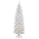 National Tree Kingswood Bleistiftbaum mit klaren Lichtern, 2,1 m, Weiß