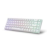 60% Kabelgebundene RGB-Gaming-Tastatur, E-YOOSO Z686 kompakte mechanische Tastatur mit anpassbarer RGB-Hintergrundbeleuchtung, klickende blaue Schalter, Double-Shot Tastenkappen, Weiß