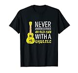 Never underestimate an old man with a ukulele T-Shirt