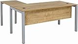 furni24 Schreibtisch Tetra 160 cm Eiche Winkelschreibtisch Homeoffice Seminartisch Anbautisch rechts o. Links montierb