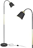 ASCELINA Stehlampe, Schwarz Moderne Stehleuchte Verstellbarer Schwanenhals Lese-Stehlampe Arbeitsleuchte für Wohnzimmer Schlafzimmer Büro Schlafsaal (Glühbirne nicht enthalten)