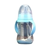 Breitkaliber PP Babyflasche mit Anti Drop Anti Blähungen Kunststoff Babyflasche 240ML Plastikbecher Mit Deckel Und Strohhalm Lose