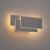 K-Bright LED Wandleuchten Innen,24W,IP20 Mordern Wandlampe LED Wandbeleuchtung für Wohnzimmer Schlafzimmer Treppenhaus Flur Warmweiß 3000K,Dunkelgrau
