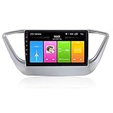 QWEAS Autoradio Mit GPS Navi Für Hyun-DAI Verna Solaris 2012-2018 Android 11.0 BT WiFi Mirror-Link SWC Eingebauter Carplay DSP-Verstärker Mit Rückfahrkamera,4 core WiFi 2g+32g