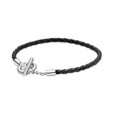 Pandora Moments Braided Leather T-bar Bracelet 591675C01-17,5 cm
